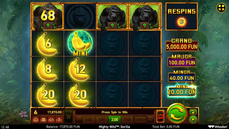 Free spins bonus results screen adding several Collector values into a single total win